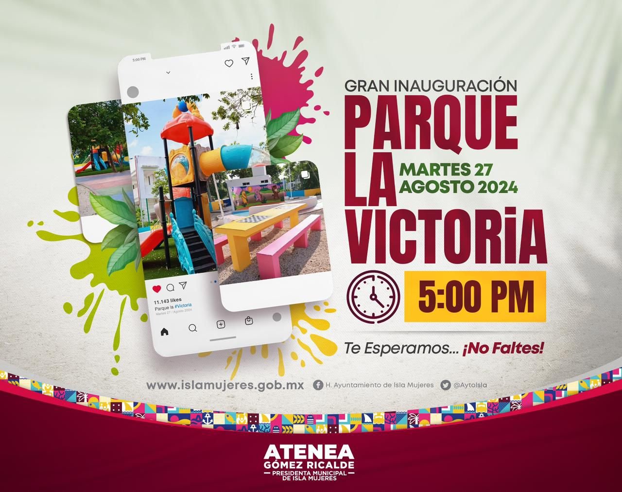 Atenea Gómez Ricalde inaugurará el nuevo parque La Victoria en Ciudad Mujeres